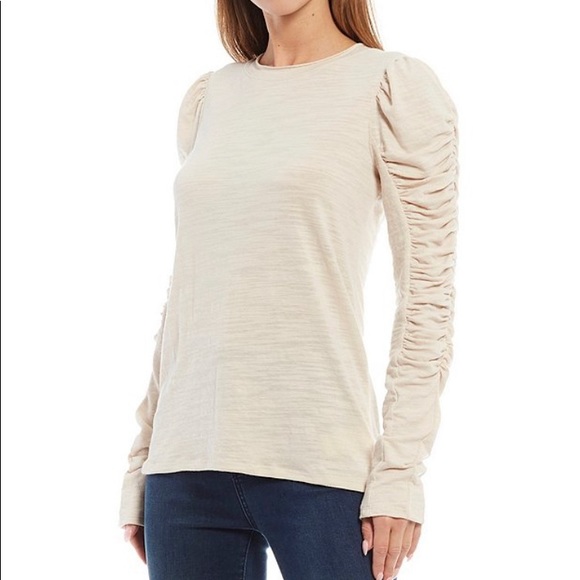 Free People Natasha Puffed Shoulder Ruched… - Picture 8 of 12